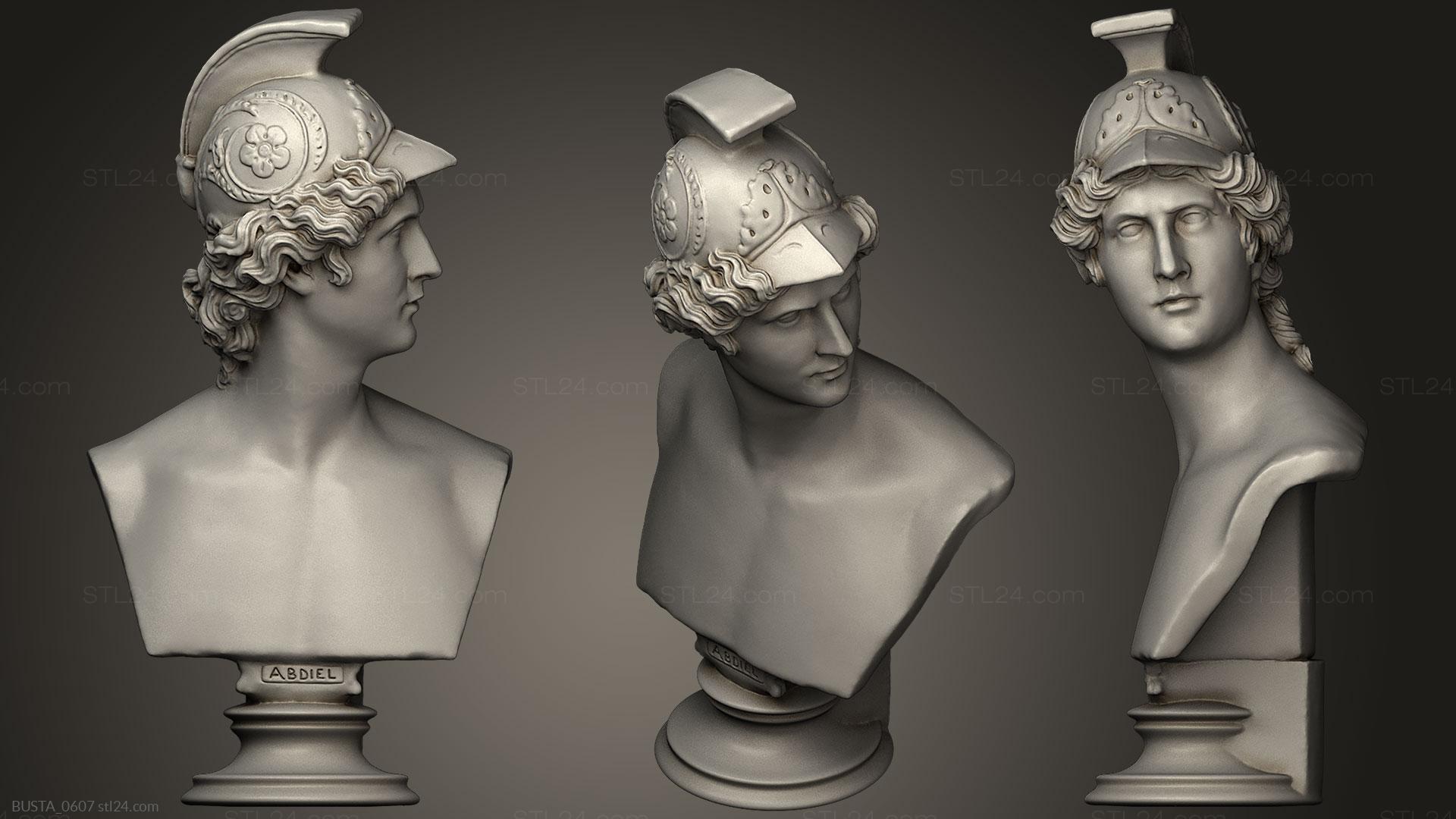 Бюсты и головы античные и исторические (Бюст Абдиэля, BUSTA_0607) 3D модель для ЧПУ станка